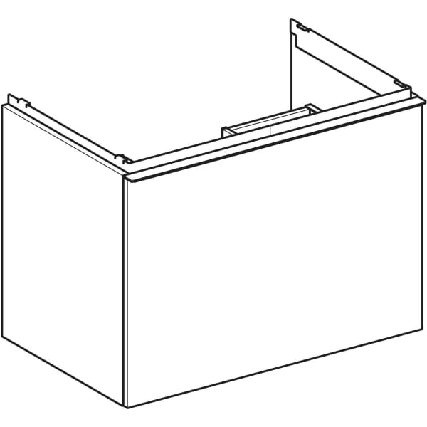 Geberit Acanto US für WT B:75cm, 1 Schubl. 1 i.Schubl., weiß hgl./Glas weiß