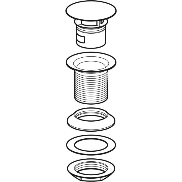 Geberit Ablaufventil mit freiem Auslauf 1 1/4" x 50mm, hochglanz verchromt