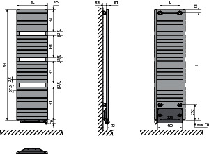 Kermi Mabeo Aero, BH1805x600x98mm max.P1250W+1000W, RAL 9016