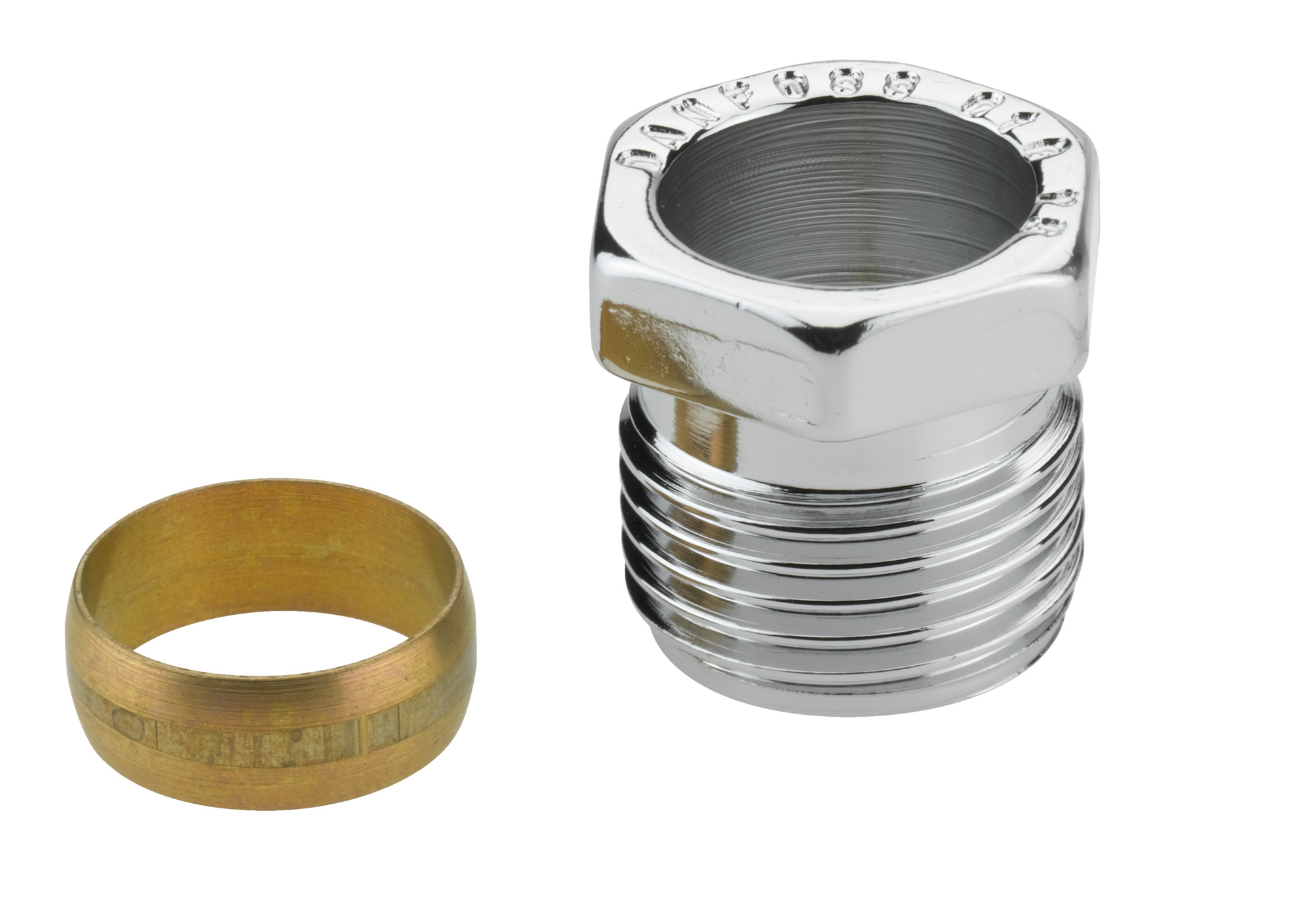Danfoss Klemmverbinder R 1/2 AG auf 16mm f. Stahl- und Kupferrohre, Chrom