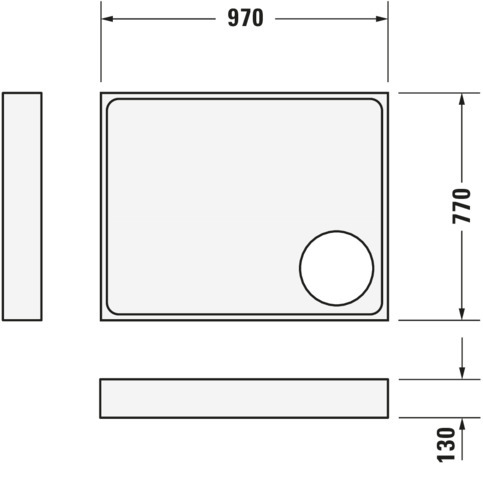 Duravit Starck Slimline Duschwanne R.Ek 1000x800x50 mm Wß S.acr. Antislip