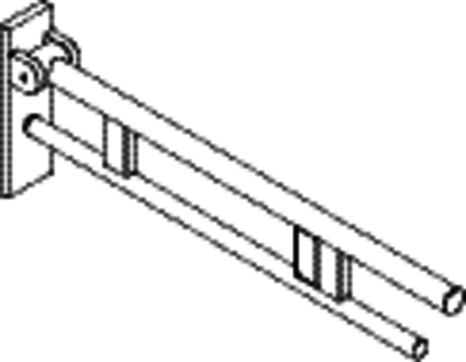 HEWI SK-Griff Duo (B), re, 750, WC-Spül (Funk),schliff