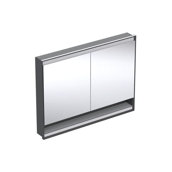 Geberit ONE SPS, Nische u.Comf.Light, 2 Türen UP-Mont,120x90x15cm, schw matt/alu. plvb