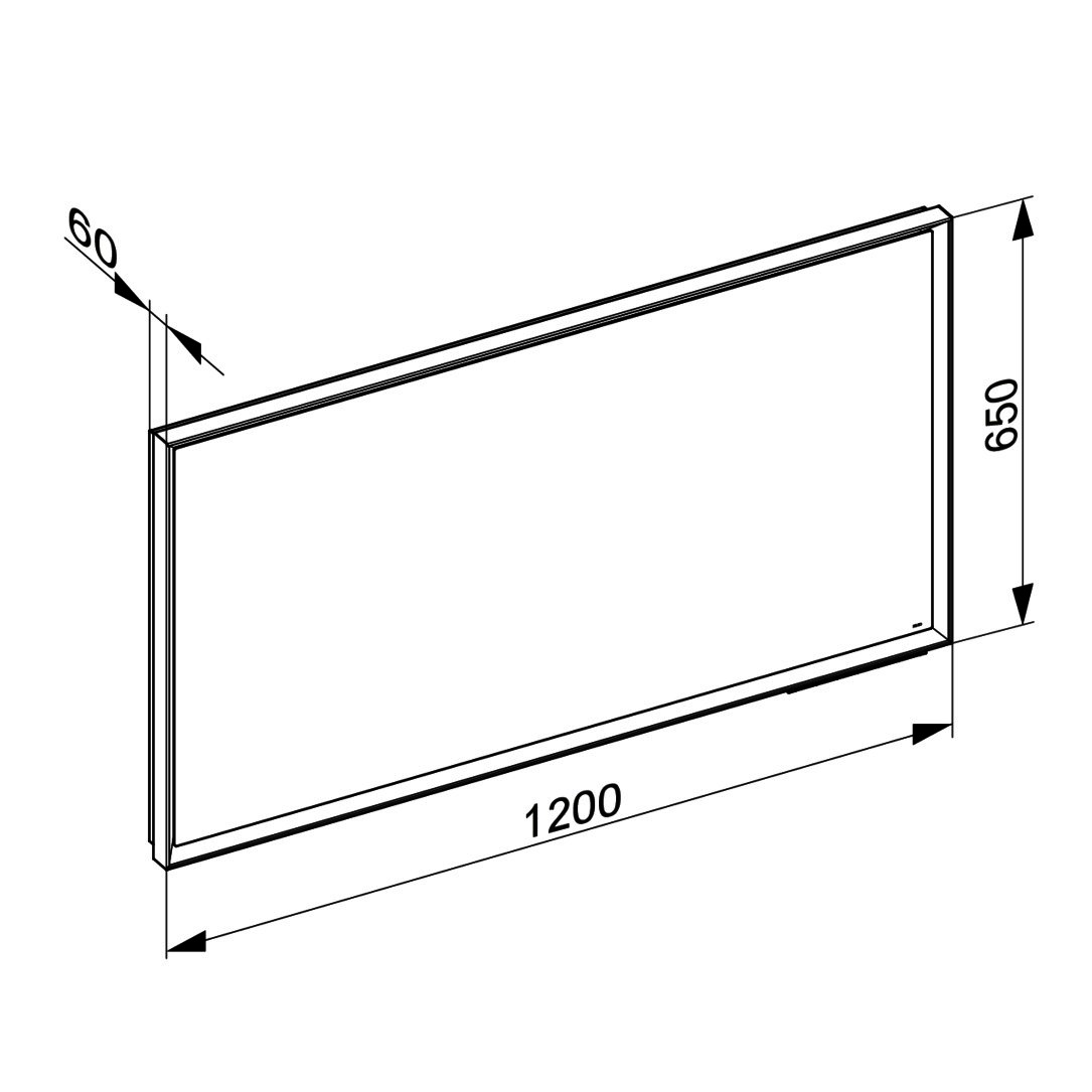 KEUCO LS R. Lumos 14598, Spiegelheizung,silb-elox.,1200x650x60mm