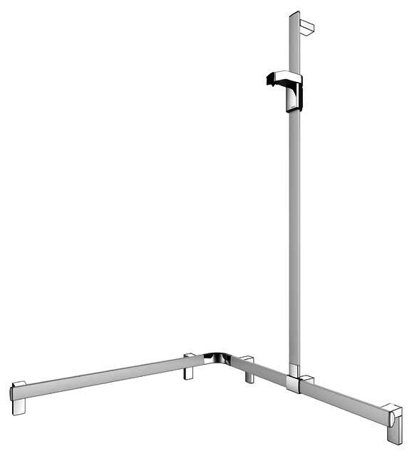 KEUCO Duschhandlauf AXESS 35015, Br.stg. r. 850/850/1301mm si.-elox.