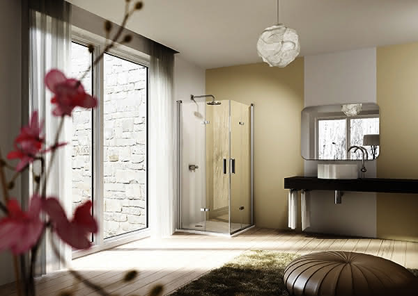 Hüppe Design elegance Schwingfalttür re. 700x1900mm 8E0901 087 321 silber/klar