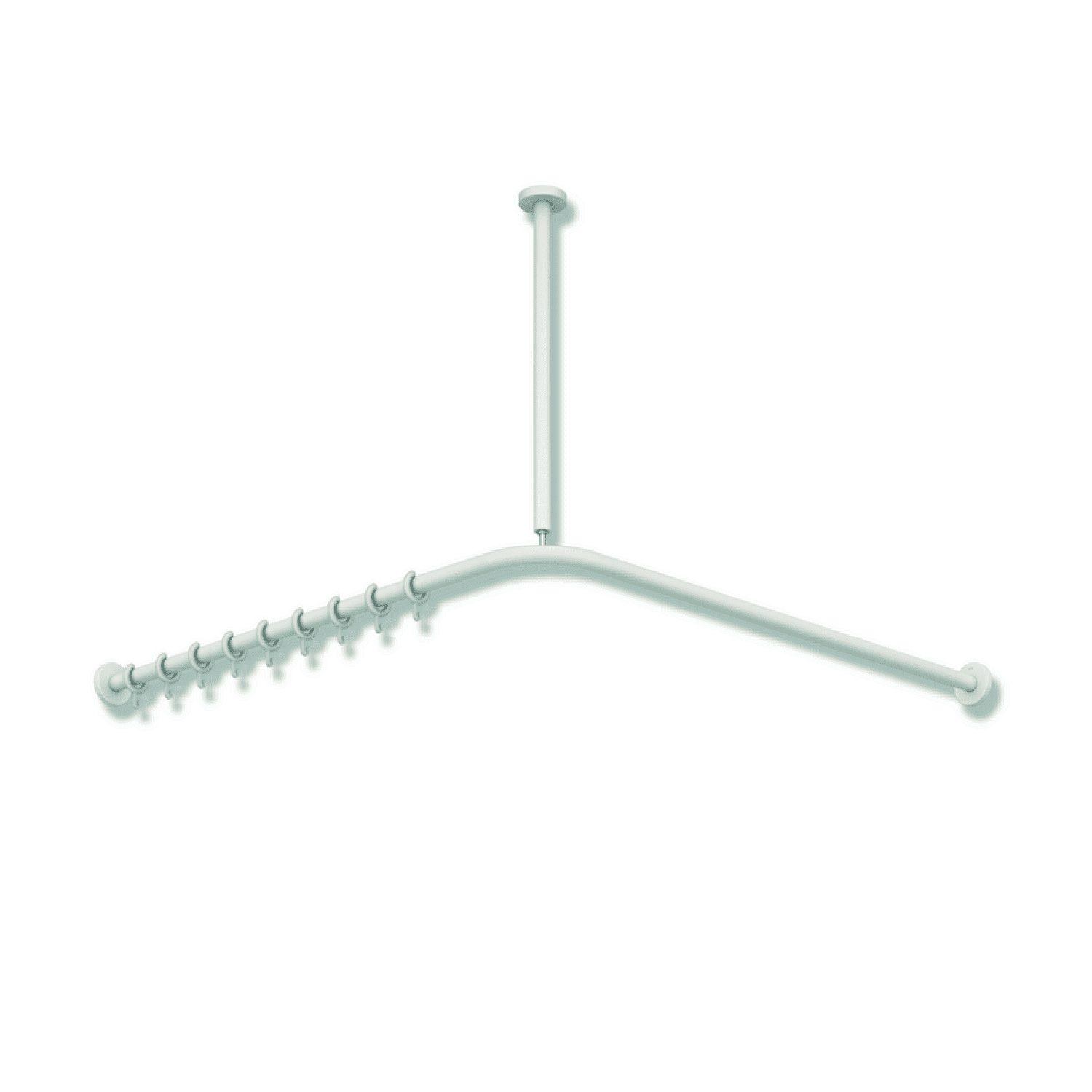 HEWI VH-Stange, d:25, A1/A2=887, 18 Ringe, plvb weiß tiefmatt