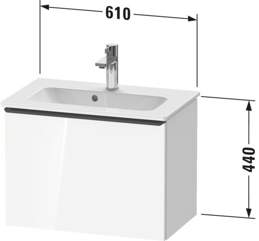 Duravit D-Neo WTU,Wdh,Ausz:1,Griff:Bronze Geb 610x372x440mm,Betongrau Matt,Dekor