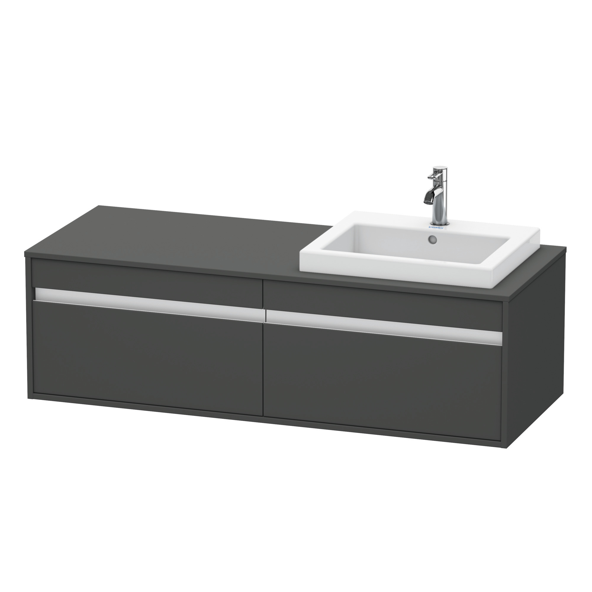 Duravit WTU wandhängend Ketho 550x1400x426mm 2 Auszüge, für EBWT re., graphit matt