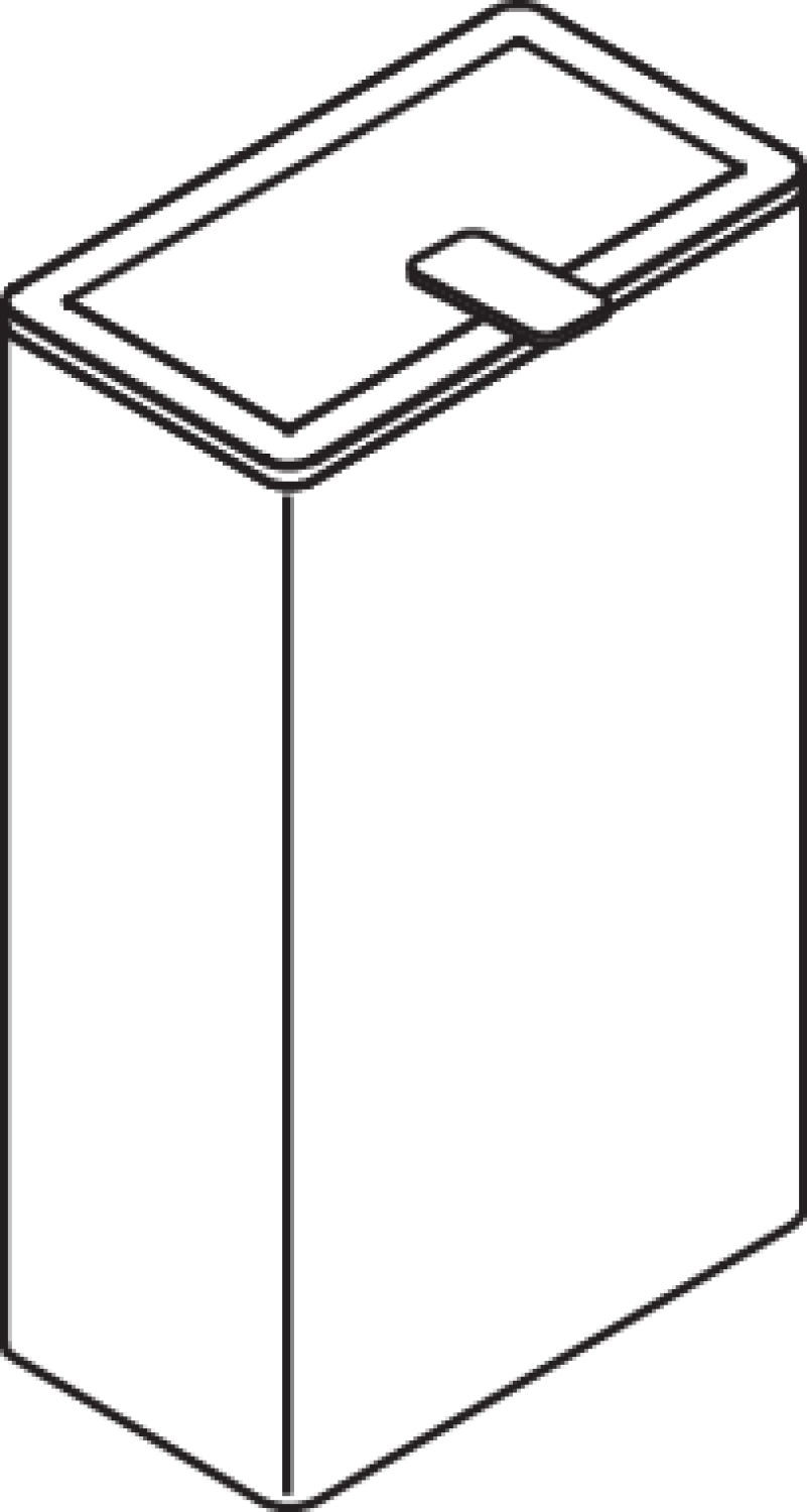 HEWI Papierabfallbehälter Serie 805 m. Deckel, 25 Liter, Edst. signalweiß