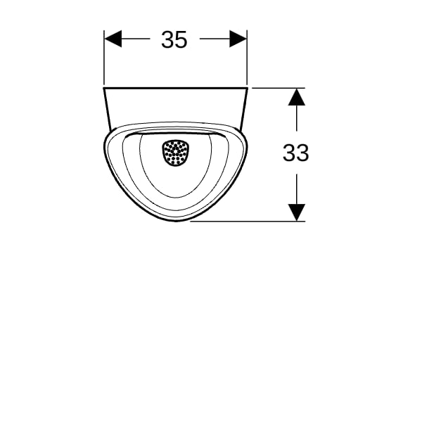 Geberit Renova M Urinal, Zulauf von hinten Abgang hinten od. unten, weiß, KeraTect