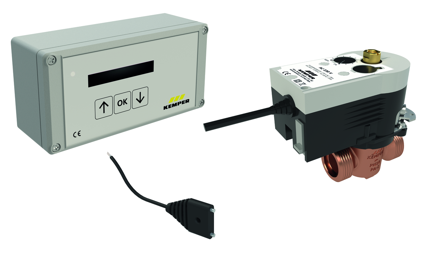 KEMPER Leckage-Sicherheitssystem Steuereinheit, Wasserfühler und VAV DN15