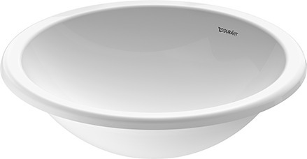 DU Einbauwaschtisch Architec 450 mm EB v.ob.,o.ÜL,o.HLB,u.glasiert,weiß