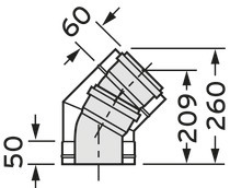 Vaillant Bogen 45 Grad 110/160 mm für Fassadenverlegung konz. PP/Edelstahl Vaillant Bogen 45 Grad 110/160 mm für Fassadenverlegung konz. PP/Edelstahl