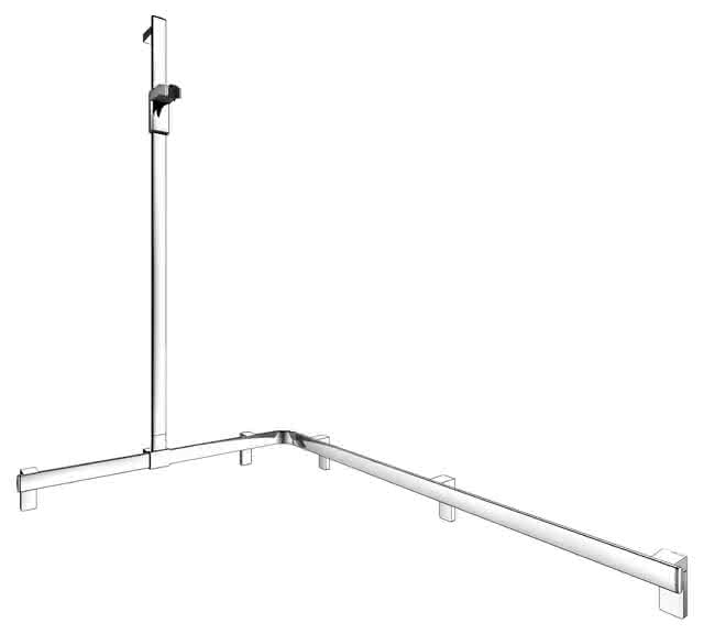 KEUCO Duschhandlauf AXESS 35015, Br.stg. li. 850/1150/1301mm verchr.