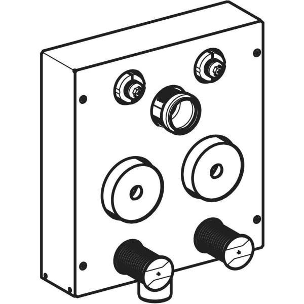 Geberit AP-Armaturenblock mit 2 Wasserzählerstrecken