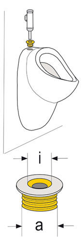 Haas Gi-Urinalverbinder weiß ohne Rosette, Nr. 3190