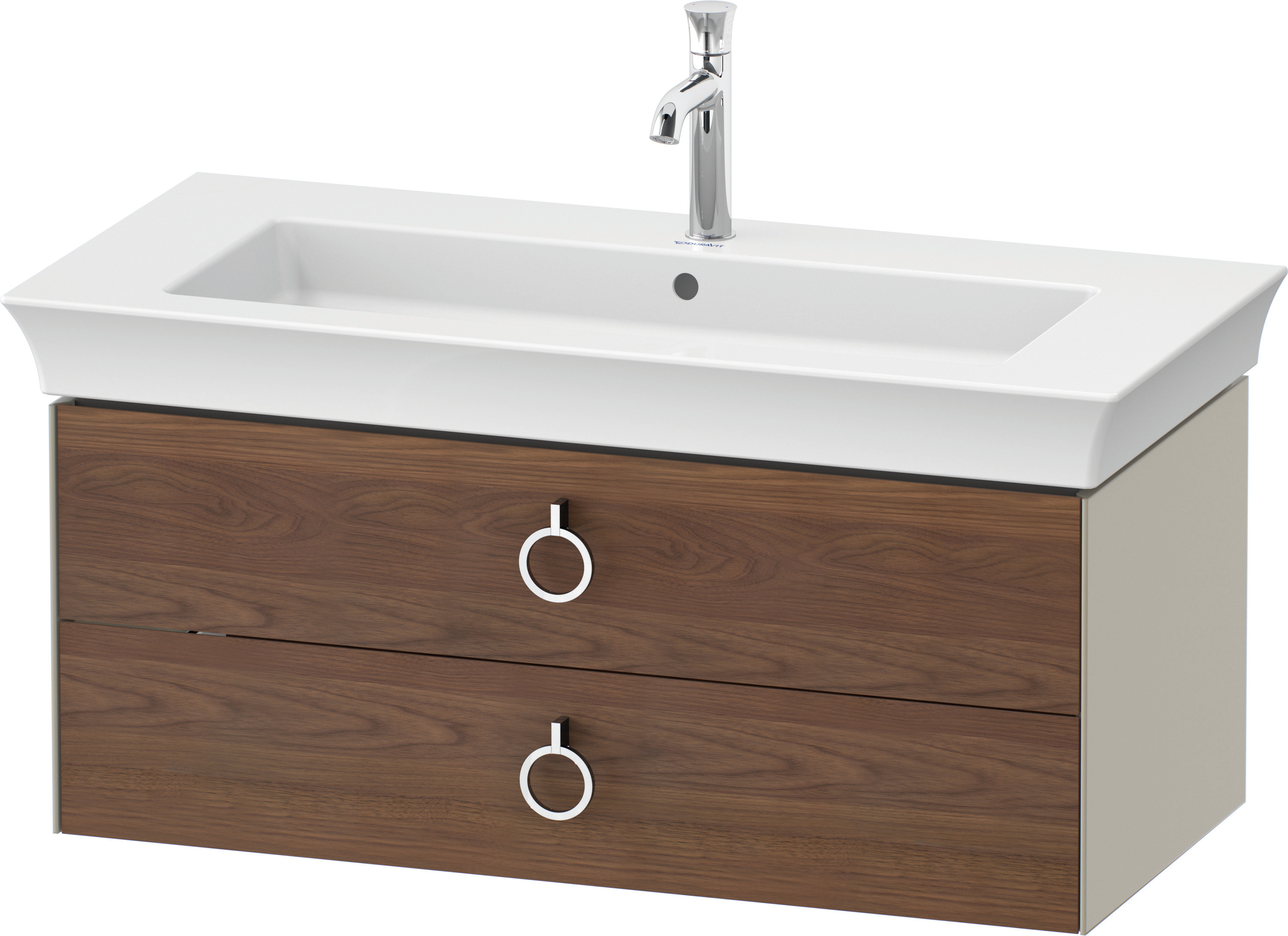 Duravit WTU wandh. White Tulip,2 Schk.,mit Griff,410x984x458,A.Nussb.M./Taupe Sdm