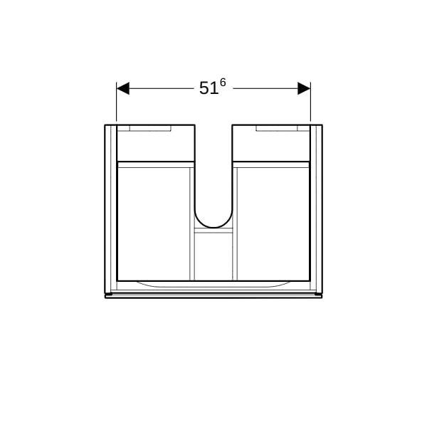 Geberit Xeno2 Unterschrank f. WT, 1 Schubl. 58x22x46,2cm, greige