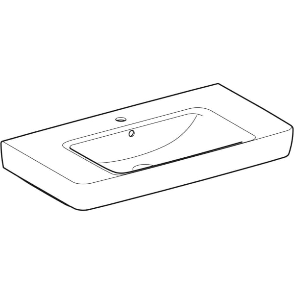 Geberit Renova Plan Aufsatz-WT mit Ablagefl. 90x48cm, m. Hl., m. Ül., weiß, KeraTect