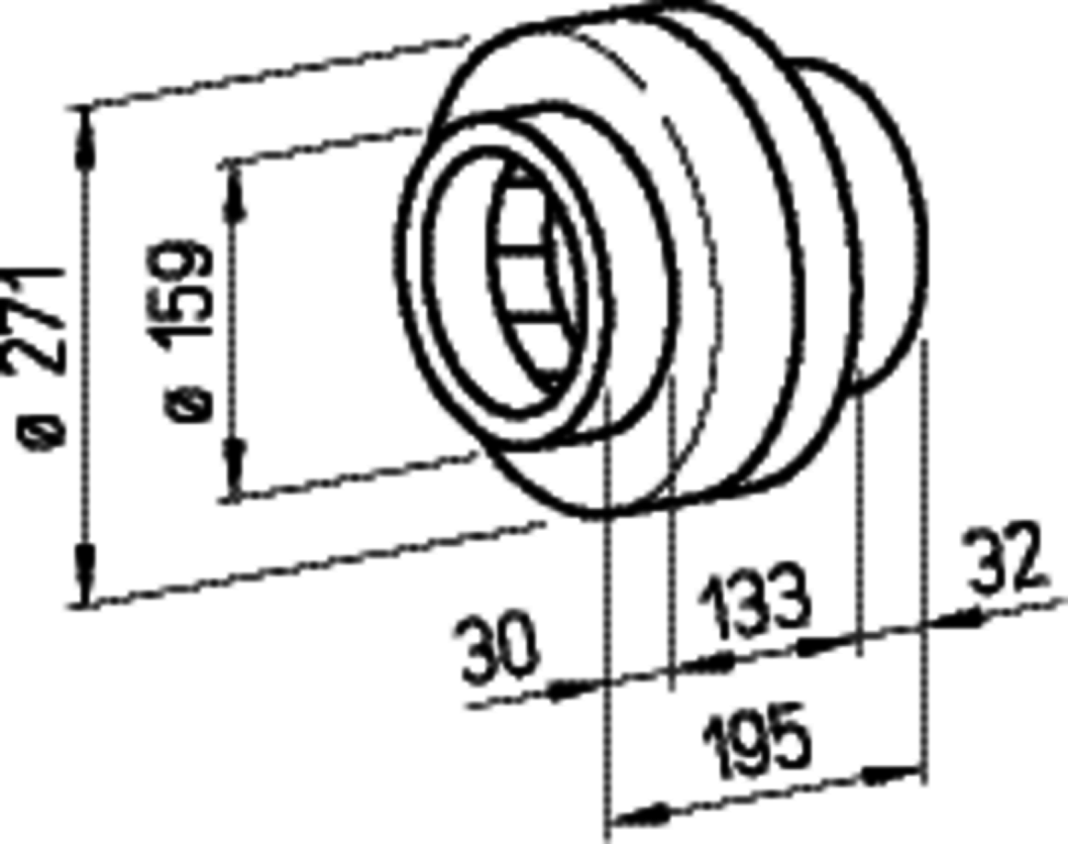 HELIOS RADAX Radial Ventilator RR 160 B, 530 cbm/h