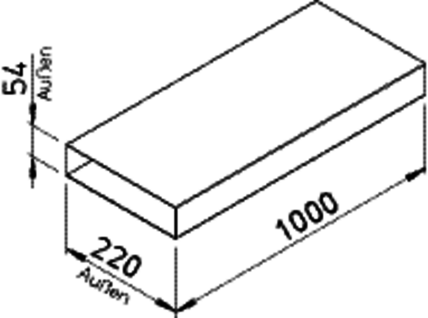 Helios FOM Flachkanal ohne Muffe Länge = 1 m, Kunststoff weiß