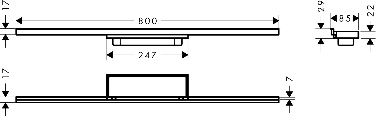 Hansgrohe Fertigset RainDrain Minimalistic 800mm Duschrinne befliesbar
