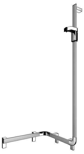 KEUCO Duschhandlauf AXESS 35008, m.Br.stg. r. 550/550/1301mm si.-elox.