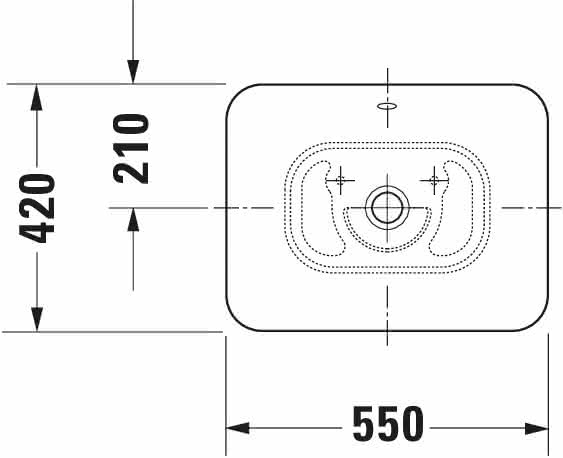 DU ASB Design Classics Bacino 550 mm rechteckig, mit ÜL, ohne HLB, weiß