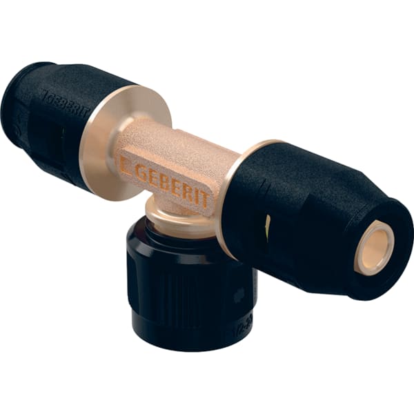 Geberit PushFit Übergangs-T-Stück mit MasterFix PVDF d20-MF20-d20 Geberit PushFit Übergangs-T-Stück mit MasterFix PVDF d20-MF20-d20