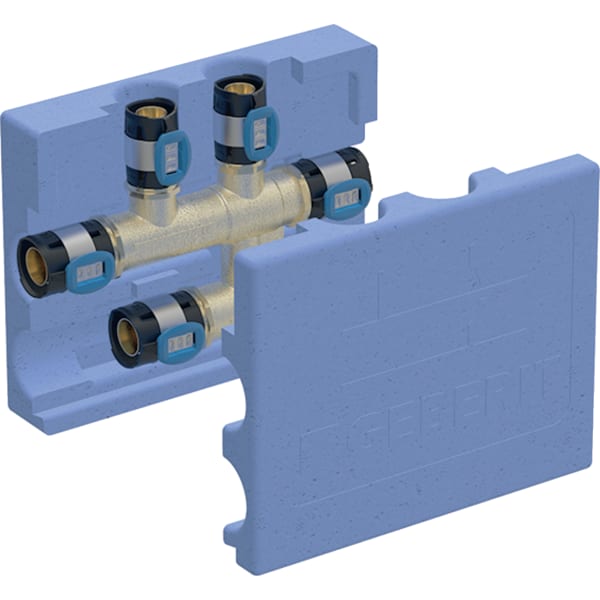 Geberit FlowFit Kreuzungs-T-Stück mit Dämmbox SiBr d16-d16-d16