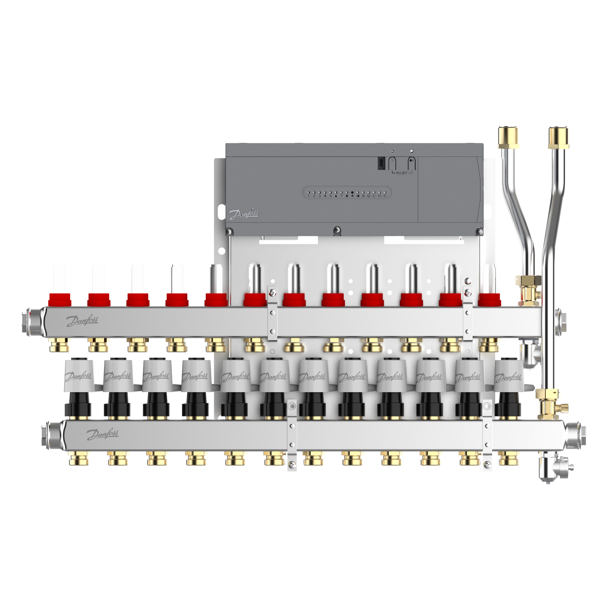 Danfoss Heizkreisverteiler Typ SGCi 12 HK u. Icon2 Hauptregler, TWA-A 230V