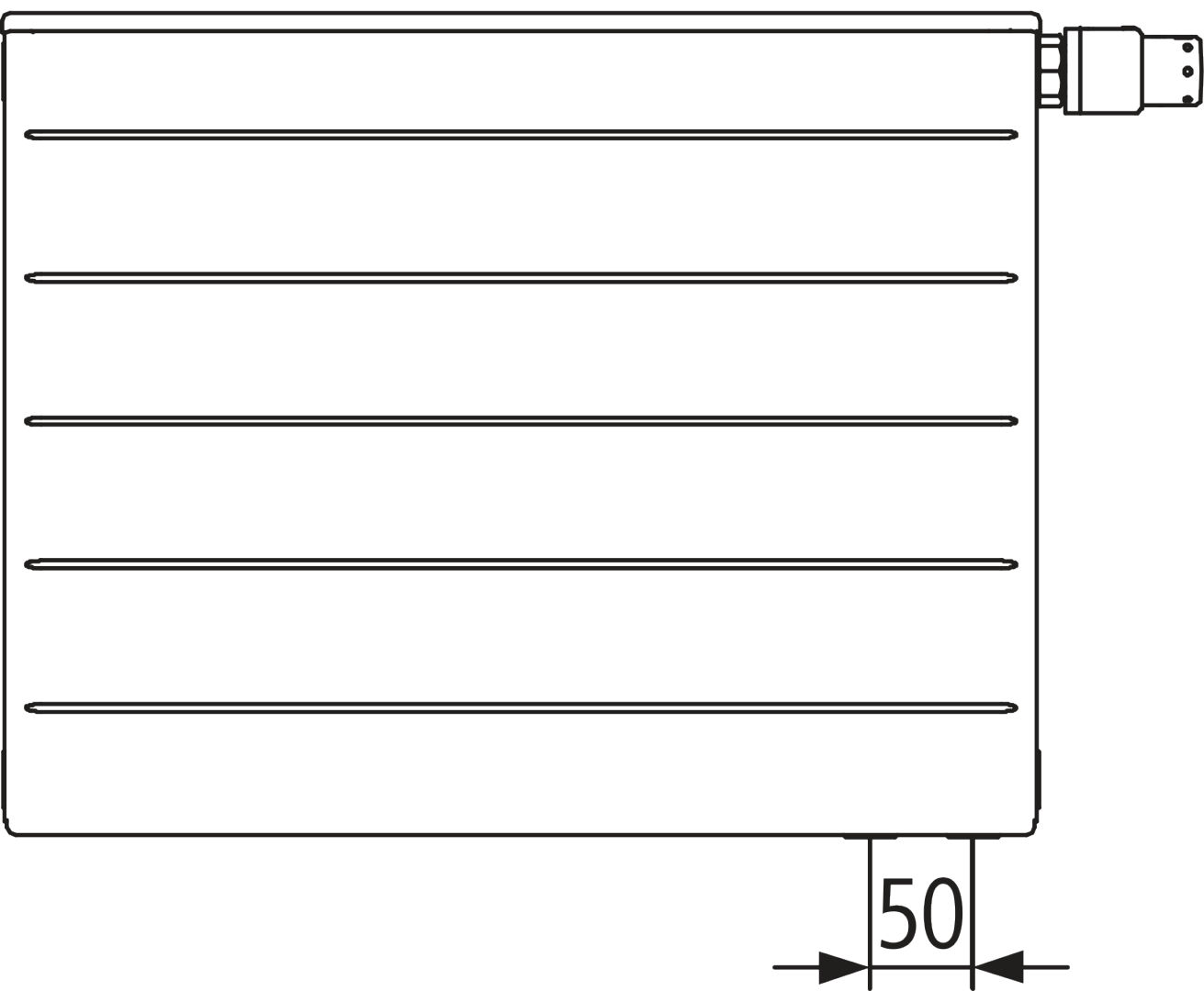 Kermi Line-V Hyg T10 305x63x1205 QN347, RAL9016, 10bar, Vent.re, o.Abd,BK