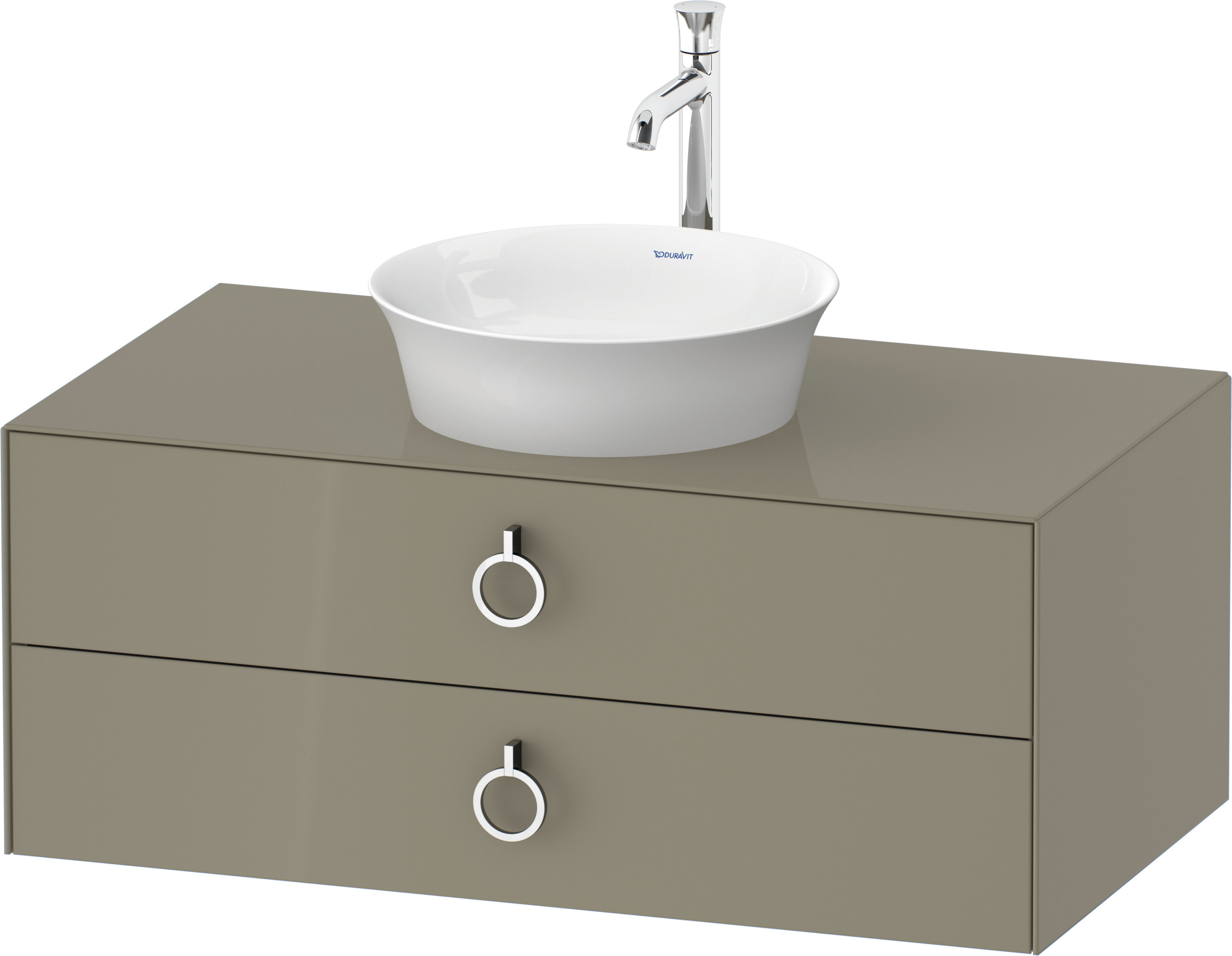 Duravit WTU wandh.White Tulip,2Schk.,m.Griff 408x1000x550,Steingrau Hochglanz
