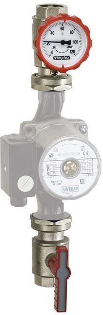 Flamco Pumpen-Vorl.-Gruppe 2tlg. Thermom.gr. DN25 G1i PN16 MS vern. Flamco Pumpen-Vorl.-Gruppe 2tlg. Thermom.gr. DN25 G1i PN16 MS vern.