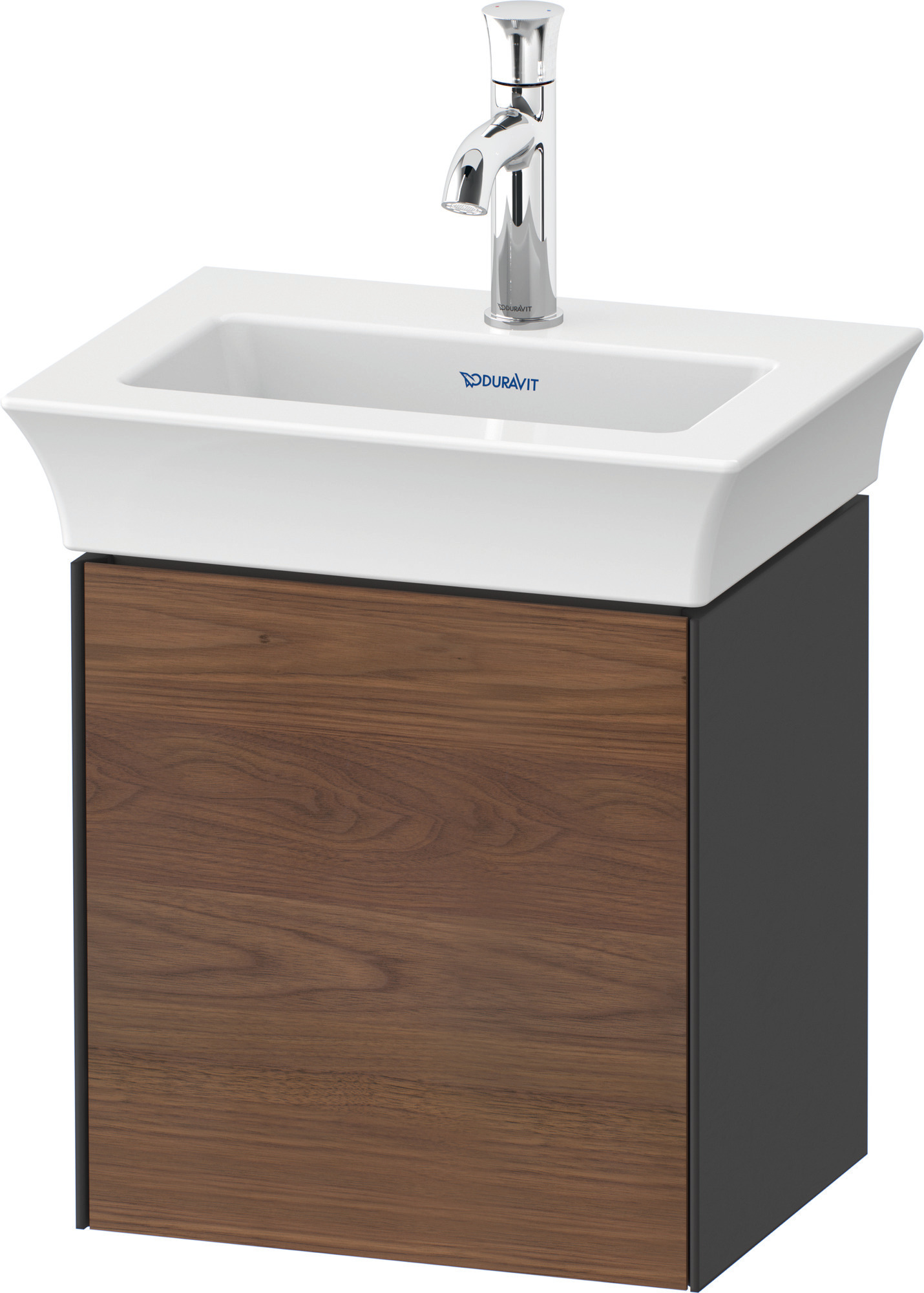 Duravit WTU White Tulip wandh.,1 Tür, TA li. 410x384x298mm,A.Nussb.M/Graphit Sdm