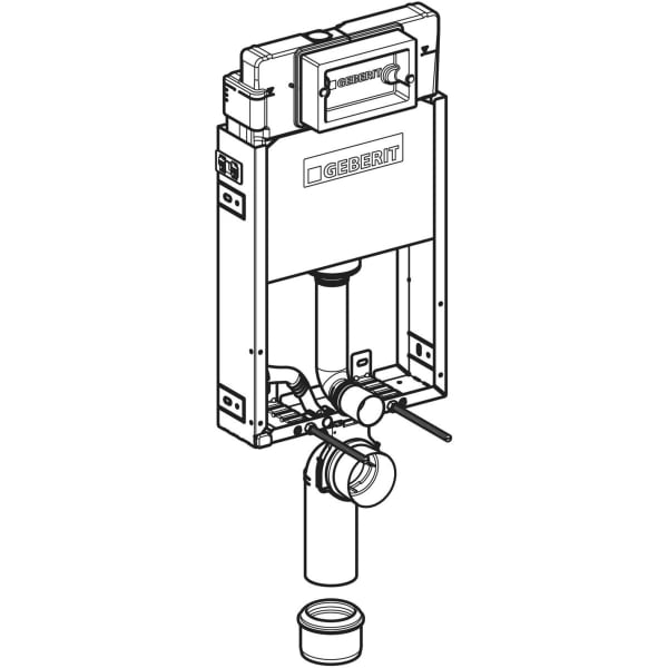 Geberit Kombifix Element für WWC, 108 cm mit Delta UP-SPK 12 cm