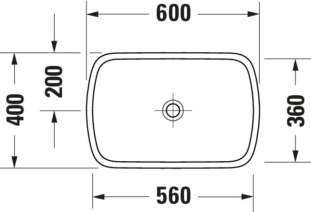 DU Qatego Aufsatzbecken 600mm, geschl. ohne HLB, ohne Überlauf, Weiß HG