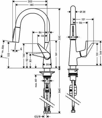Hansgrohe Spültischmischer 160 Talis M51 Ausziehbrause 2jet chrom