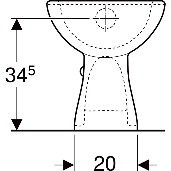 Geberit Renova Stand-WC Flachspüler Abgang vertikal, weiß