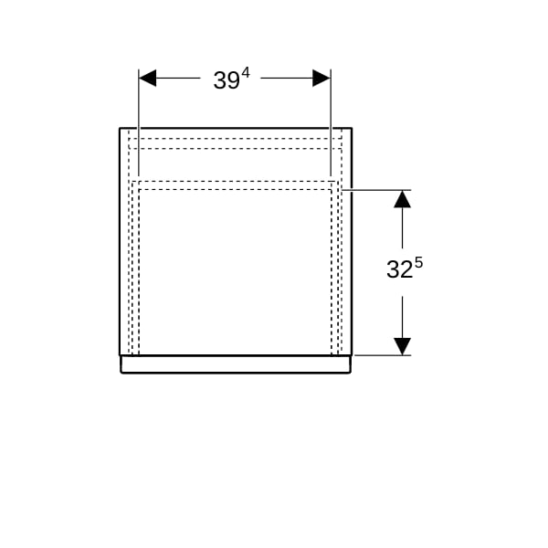 Geberit iCon Seitenschrank, 2 Schubladen 45x60x47,6cm, weiß hgl/Gr. chrom