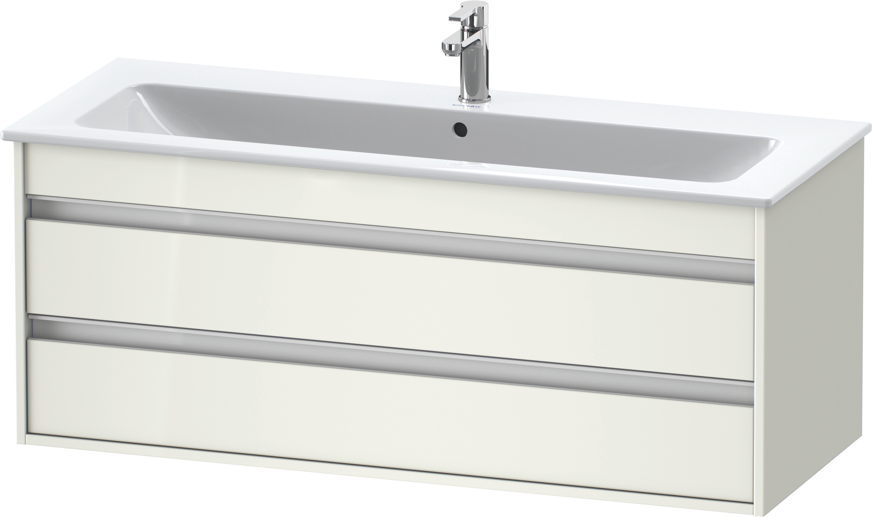 DU WTU Ketho f. ME by Starck, 2 Schubk. 480x1200x475mm, Weiß Hochglanz