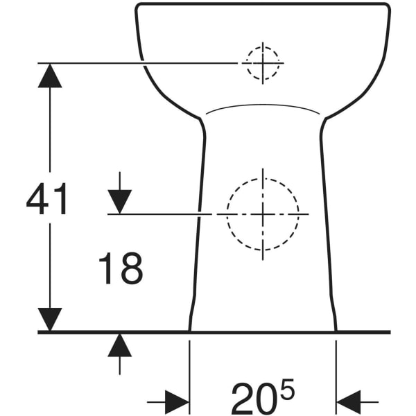 Geberit Vitalis Stand-WC Flachspüler Abgang horizontal, H:46cm, weiß