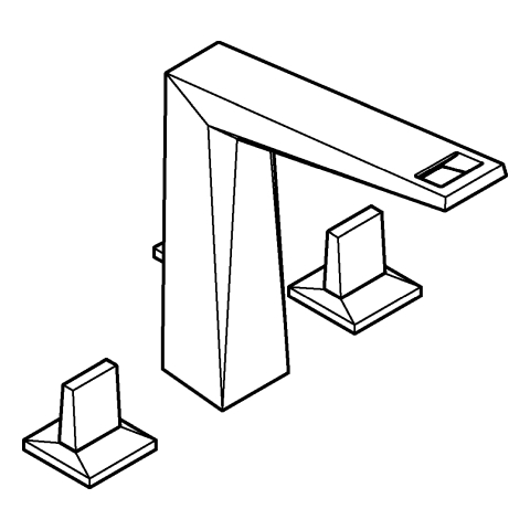 GROHE 3-L-WT-Batterie Allure Brilliant 20627 Zugst.-Ablaufgarnitur supersteel