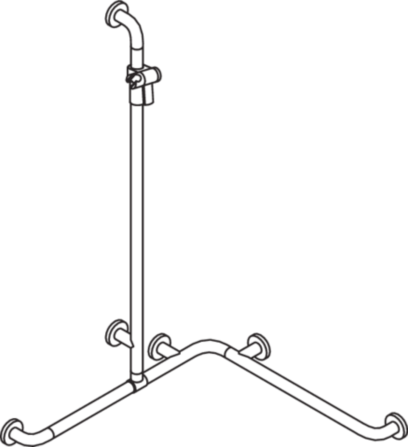 HEWI DU-Wannenhdl. m.Br.H.Stg. Ser 805, AM1:1250, W1:762, W2:762 anthrazitgrau