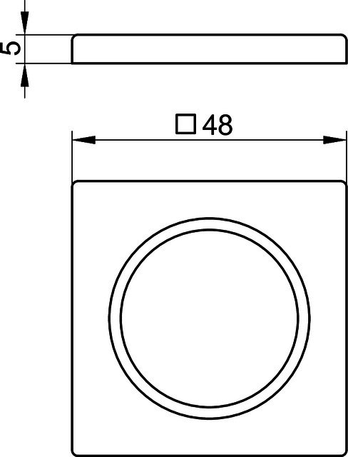 KEUCO Rosette eckig IXMO 59599, f. EHM-WT-Mischer verchr.