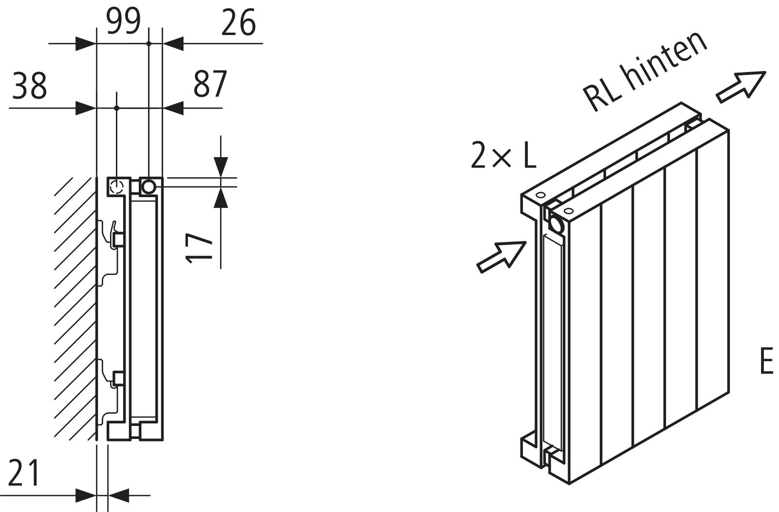 Kermi Heizwand HVN Typ20 BH1800x104x560 QN1530, RAL9016, 6 bar, ANB12