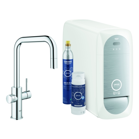 GROHE Starterkit GROHE Blue Home 31543 auszb. Mousseur BT/WIFI U-Auslauf chrom