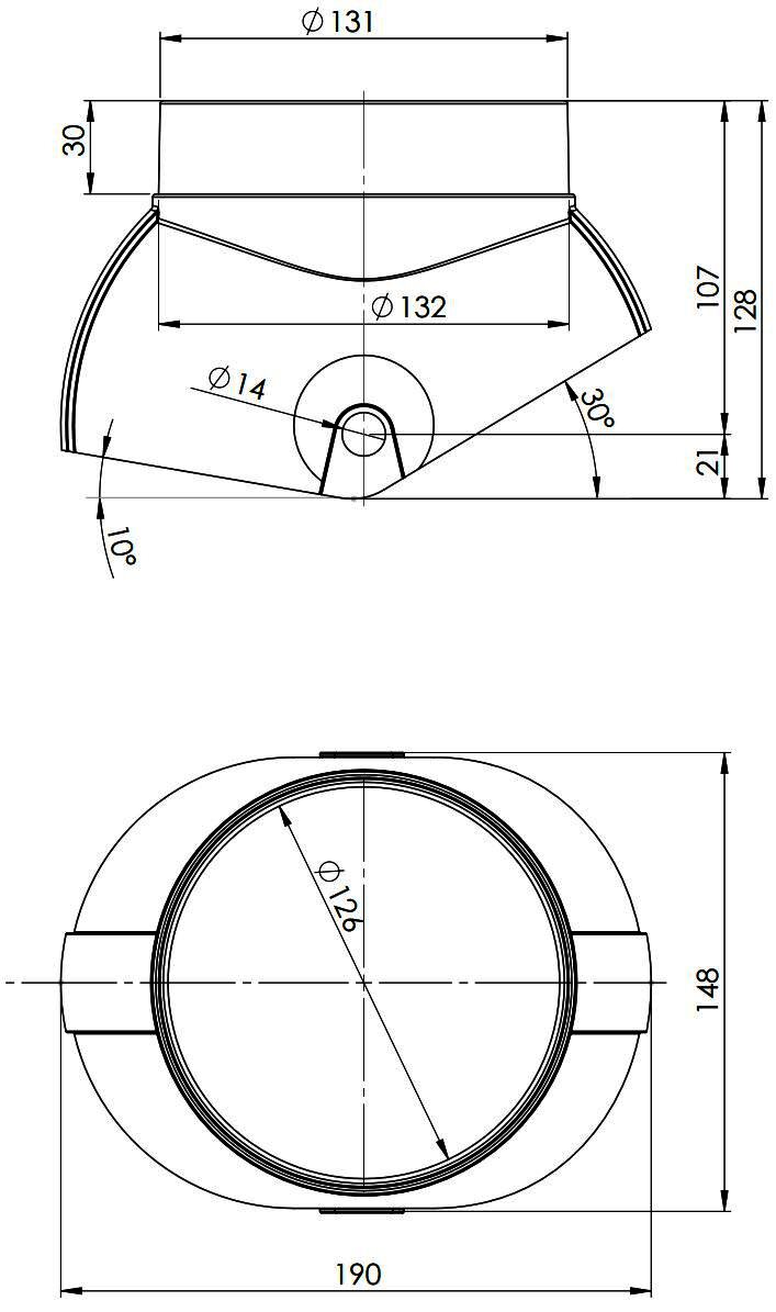MHG Braas Adapter, DN 80/125 ziegelrot