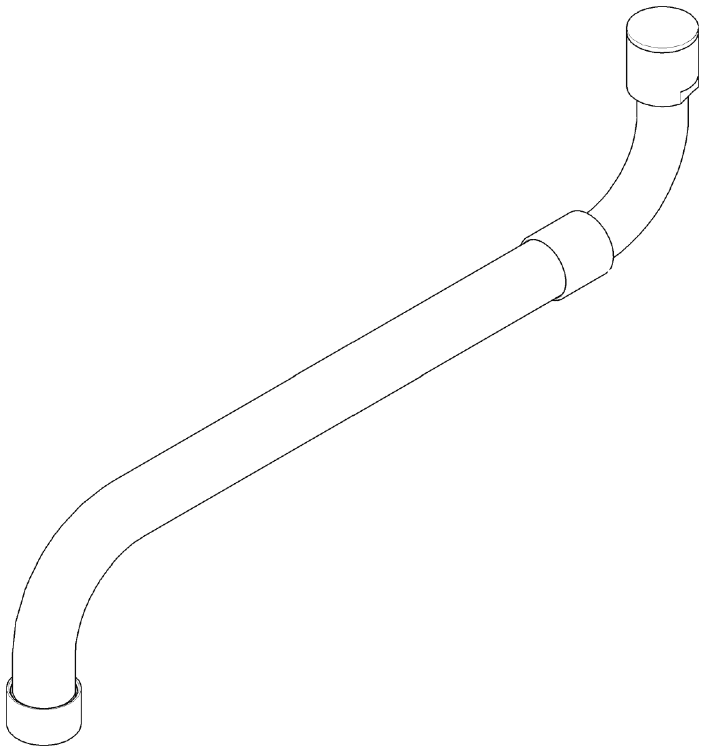 DO Auslauf für Spültisch Wand ET 04282507500 D 18 x 225 mm Chrom